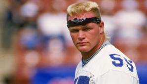 SEATTLE SEAHAWKS: Brian Bosworth, LB, Oklahoma (1. Pick, 1987). Legendärer Vokuhila, nicht so legendäre Football Skills, dazu kam Doping und Drogen. Sein NFL-Highlight war, als er von Bo Jackson überrannt wurde.