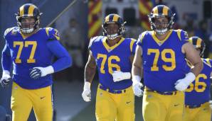 Los Angeles Rams: Offensive Line. Alles steht und fällt an der Line of Scrimmage. Und hier gelingt den Rams 2019 wenig. Das Laufspiel ist davon betroffen, ebenso das Passspiel. Da hilft im Zweifel auch kreatives Play-Calling wenig.