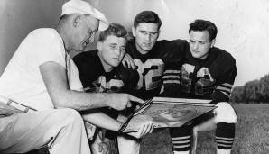 SID LUCKMAN (r.): In zwölf Saisons von 1939 bis 1950 führte der Hall-of-Famer seine "Monsters of the Midway" zu vier Meisterschaften und wurde 1943 zum NFL-MVP ernannt. Zudem war er der erste QB der Liga mit 7 Touchdown-Pässen in einem Spiel!