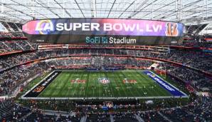 Was für eine Ansicht: Das SoFi Stadium, der fünf Milliarden Dollar teure Football-Tempel in Los Angeles, war zum ersten Mal Austragungsort eines Super Bowls. Ein richtiges Schmuckstück!