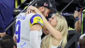 Rams-Quarterback Matthew Stafford feierte mit seiner Frau Kelly. Die Rams hatten ihn vor der Saison von den Detroit Lions geholt, als letztes fehlendes Puzzle-Teil auf dem Weg zum Titel. Alles richtig gemacht!