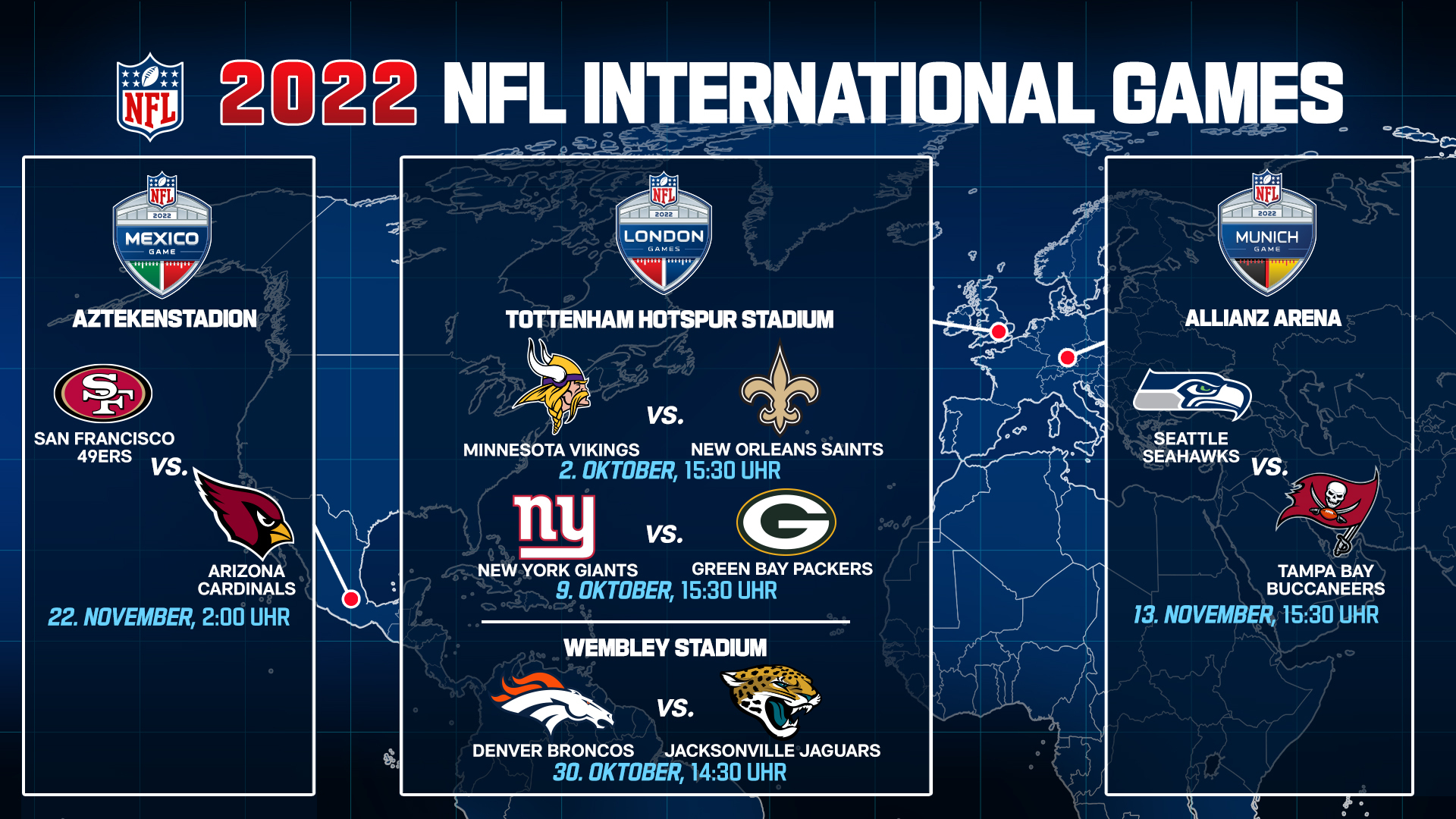 Die International Games der NFL im Jahr 2022.