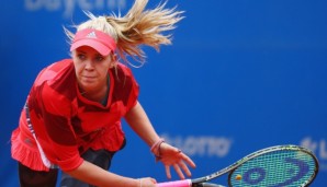 NUREMBERG, GERMANY - MAY 16: Katharina Hobgarski of Germany returns the ball to Varvara Lepchenko of USA during Day Three of the Nuernberger Versicherungscup 2016 on May 16, 2016 in Nuremberg, Germany. (Photo by Alex Grimm/Bongarts/Getty Images)