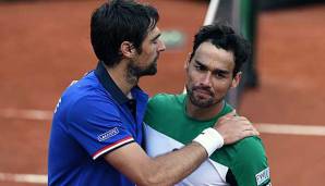 Fabio Fognini hat beim Davis Cup gegen Jeremy Chardy gewonnen.