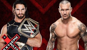 Seth Rollins (l.) bekommt es mit Randy Orton zu tun